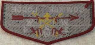 Boy Scout OA Flap Lodge Patch - COWIKEE LODGE 224 - Red Border 2