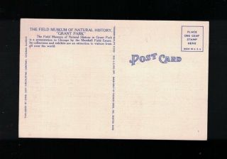 C 1940 The Field Museum of Natural History Grant Park Chicago Illinois Postcard 2
