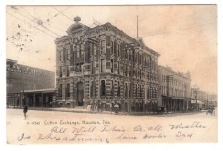 1906 Post Card Cotton Exchange Houston Tx