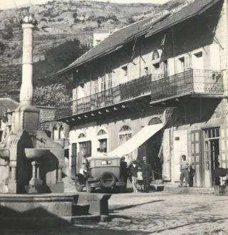 Lebanon Vintage Postcard Hammana Bazar Street 1920s Car Rare & Late Sarrafian Ed