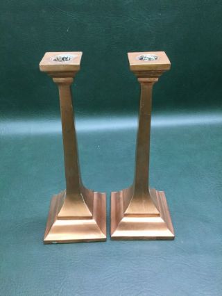 Copper Candlesticks Candle Holders 10 1/4 "