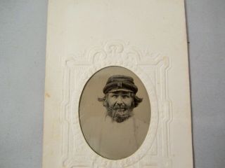 Tintype Photo Civil War Confederate Soldier Bearded with Hat in Uniform 4