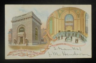 1905 Interior Provident Savings Bank & Safe Deposit Vault Baltimore Md Postcard