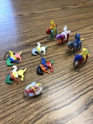 Vintage Keychain Puzzles - Bronco Riders,  Horse And Indian,  And Horse And Cowboy