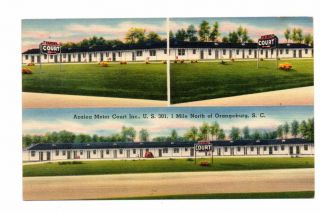 Azalea Motor Court,  Inc.  Us 301,  North Of Orangeburg,  Sc Linen Postcard