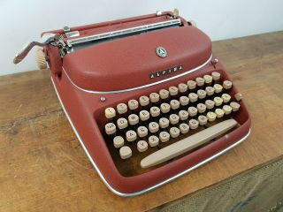 Collectible Typewriter Alpina Red Burgundy - No Risk With