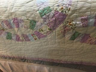 Unique Handmade Double Sided Quilt Wedding Ring Flips To Starburst 82”x 82” 8
