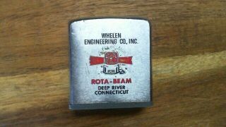 Vintage Zippo Advertising Pocket Tape Measure Whelen Engineering Co Inc Dv9