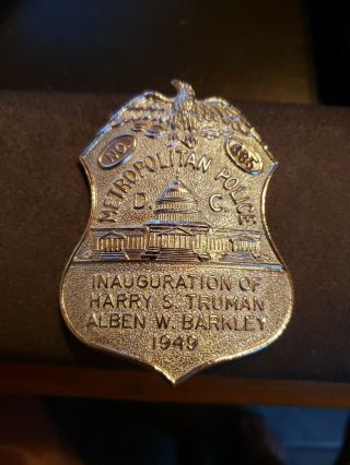 1949 Truman Inauguration Commemorative Metropolitan Police D.  C.  Badge