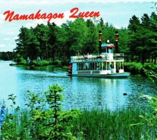 Closed Namakagon Queen River Boat Port Historyland Hayward Wi Vintage Postcard