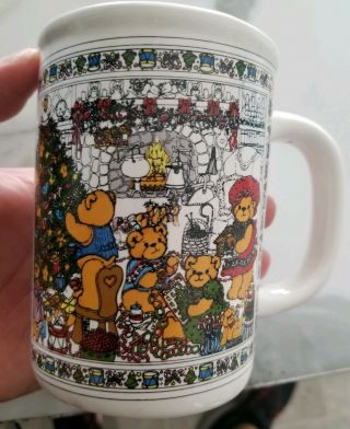 Vintage Christmas Mug Cup Bears Lucy And Me 1980s