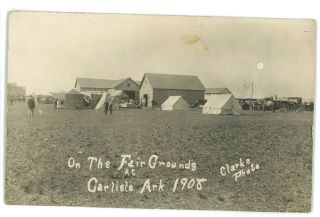 Rppc Fairground Carlisle Ar Fair Arkansas 1908 Lonoke County Real Photo Postcard