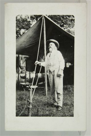 C1916 Buffalo Bills Wild West Photograph Of Bill Cody On Showgrounds Near Tent