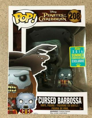 Funko Pop Pirates Of The Caribbean Cursed Barbossa 208 2016 Sdcc Exclusive
