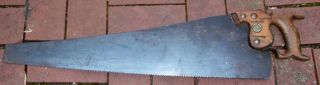 Vintage Antique H.  Disston And Sons Hand Saw 26 " Long Blade Rip Saw