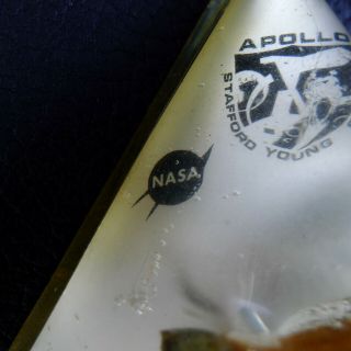 VTG Apollo 10 Flown Heatshield Ablator Lucite Presentation NASA Moon Landing 3