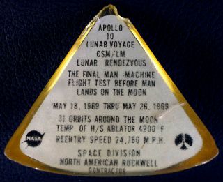 VTG Apollo 10 Flown Heatshield Ablator Lucite Presentation NASA Moon Landing 6