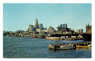 Baltimore Maryland Skyline Inner Harbor Postcard National Bank Building Vintage
