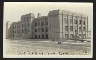 1930 Real Photo Postcard - High School At Las Vegas,  Nevada - Oakes Photograph