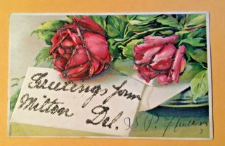 C1909 Postcard Greetings From Milton Delaware De.  725