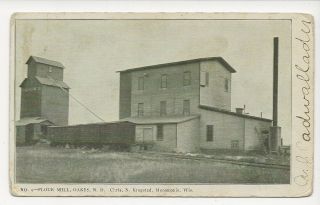 Oakes,  Nd.  Flour Mill.  Mailed To Yardville,  Jersey.  1907 Postcard