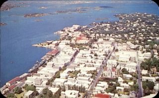 Hamilton Harbour And Hamilton Bermuda Aerial View 1950s
