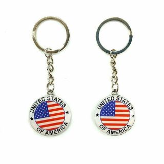 12pcs Nyc Us United States Of America Keychain Metal Key Ring Star Stripe Us.
