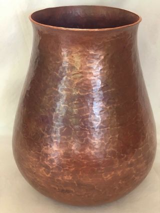 Vintage Fam Ziranda Hammered Copper Vase 8” Tall