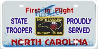 North Carolina Highway Patrol Novelty License Plate - Proudly Served
