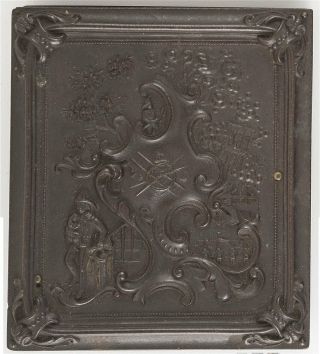 1850s Fireman Sixth Plate Gutta Percha Thermoplastic Daguerreotype Photo Case