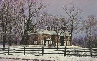 Postcard Pa Thompson Neely House Washington Crossing Pennsylvania Snow Winter