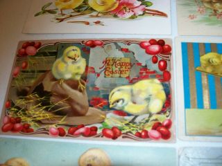 6 Vintage antique Postcards Easter chicks peeps 1910 1 cent stamps 2