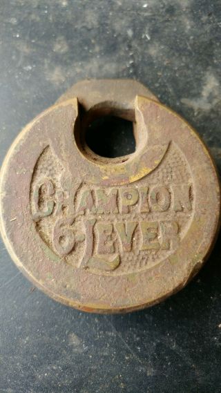 Old Antique Vintage Champion 6 Lever Pancake Lock Without Key.  Really