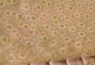 Vintage Sheer green Flocked Pastel Petite Flowers Floral Fabric 3 yds X 44 