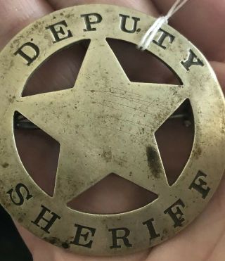 1900’s Vintage Obsolete Badge - Star Deputy Sheriff Police - Round