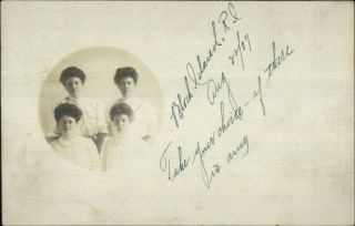 Block Island Ri Group Of Women C1910 Real Photo Postcard