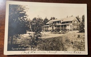 Canaan Nh Camp Wittaunoh Postcard Photo Rppc Lodge Mess Hall 1919