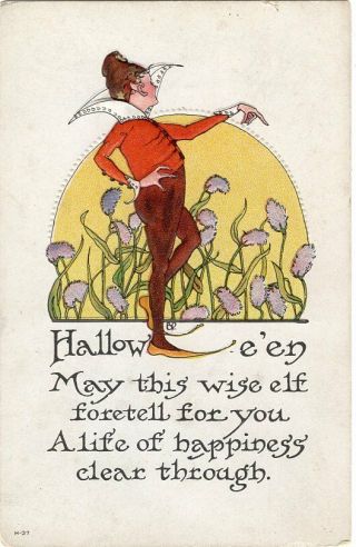 Halloween Postcard Published By Nash,  Series H - 37,  " Hallowe 