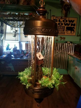 Vintage Grist Mill Hanging Swag Rain Oil Lamp Chandelier.  Perfect