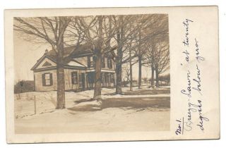 Vt Vermont Saint St.  Albans House Home Snow Franklin County Postcard Rppc