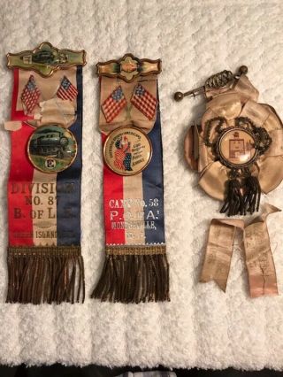 3 Antique Patriotic Order In Memoriam Badges