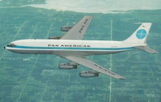 Boeing 707 Jet Clipper Pan American World Airways 1963 Advertising Postcard