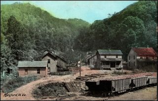 Coal Mining Town,  Railroad Coal Cars,  Kayford,  W.  Va. ,  Wv West Virginia Postcard