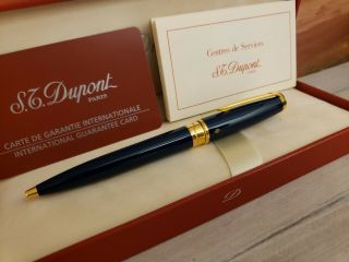 S.  T.  Dupont Olympio Vertigo Dark Blue Lacquer Ballpoint Pen, 2
