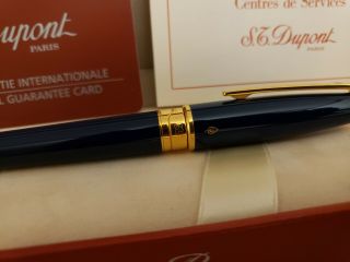 S.  T.  Dupont Olympio Vertigo Dark Blue Lacquer Ballpoint Pen, 4