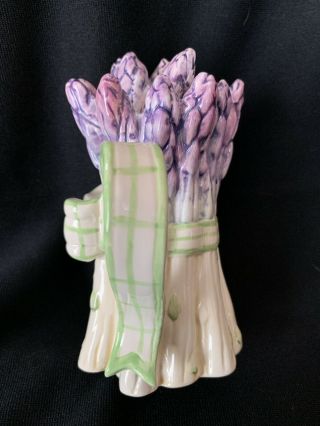 KALDUN & BOGLE HAND PAINTED ASPARAGUS SMALL PITCHER WITH LID AND HANDLE 3