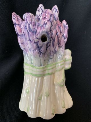 KALDUN & BOGLE HAND PAINTED ASPARAGUS SMALL PITCHER WITH LID AND HANDLE 6