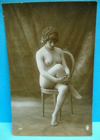 Jean Agelou Serie133 Miss Gisele Rppc Nude Antique 1910 French Postcard