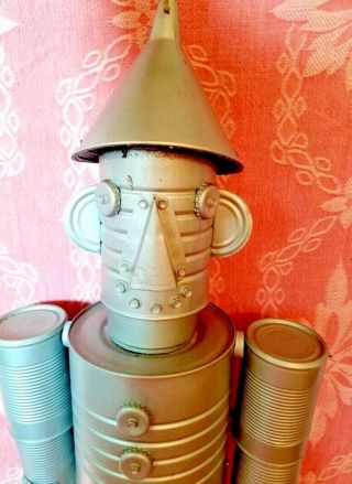 Wizard Of Oz Folk Art Tin Man Made Of Tin Cans 26” Garden Yard Lawn Ornament VTG 2