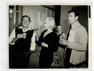Vintage Photo Actors Gene Kelly,  Marilyn Monroe & Yves Montand Movie Stars Mgm